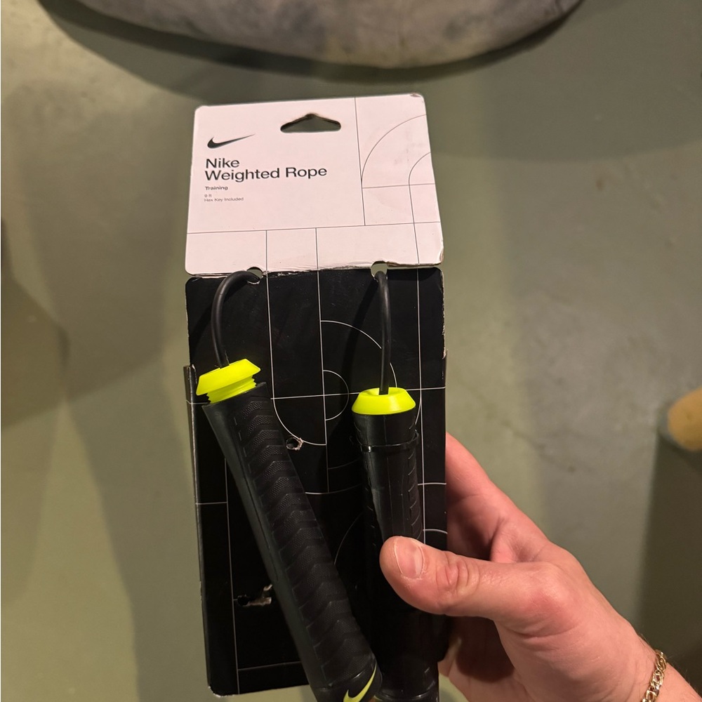 Nike Weighted Rope with Black and Neon Yellow Accents